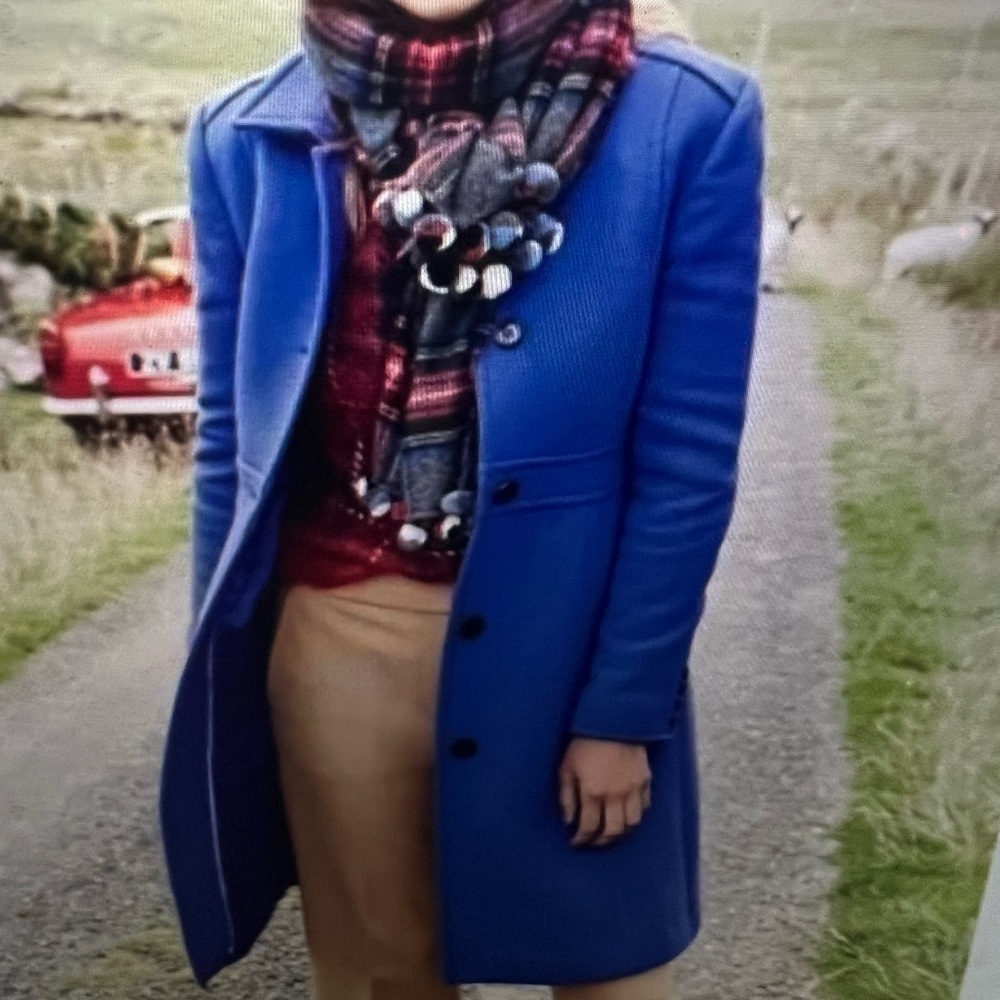 JCREW Lady Day Topcoat Cobalt Blue 6 with Thinsulate for warmth